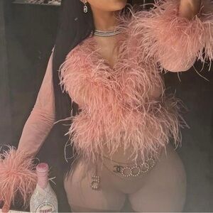 SOLD- DO NOT BUY Pink Feather Women's Top